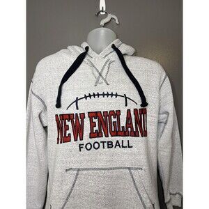 New England Football Fleece Sweatshirt Mens Small Bay State Gear Hoodie Gray